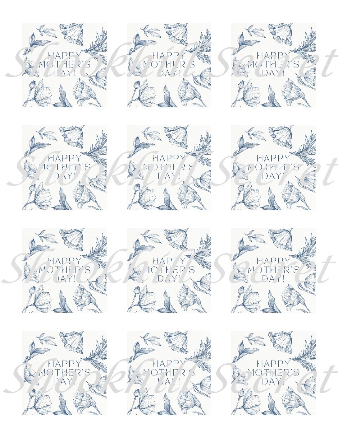 Mother's Day Floral Square Label - Image 2