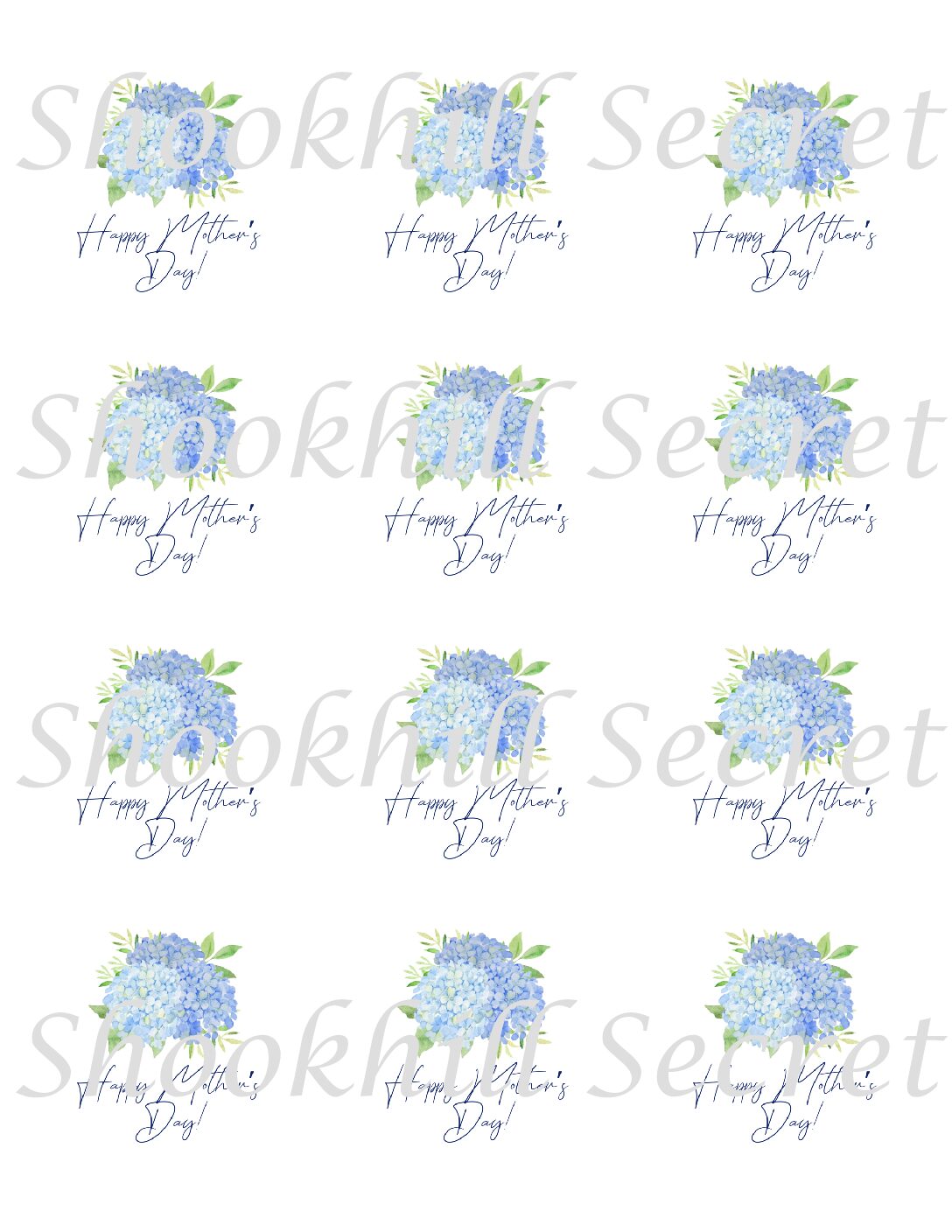 Mother's Day Hydrangea Round Label - Image 2