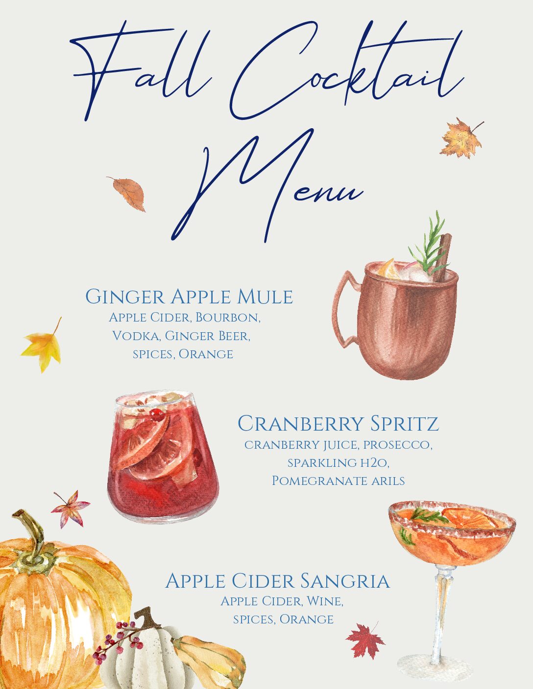 Fall Cocktails Template
